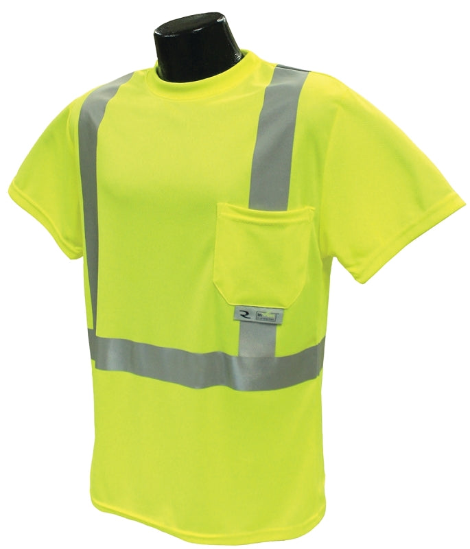 Radians ST11-2PGS-2X Safety T-Shirt, 2XL, Short Sleeve, Pullover, Hi-Vis Green
