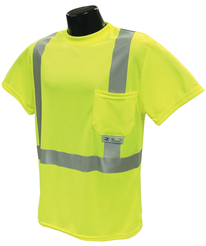 Radians ST11-2PGS-XL Safety T-Shirt, XL, Short Sleeve, Pullover, Hi-Vis Green