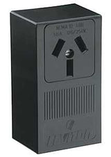 Leviton B01-05050-000 Electrical Receptacle, Surface Mounting, 3-Pole, 125/250 V, 50 A, NEMA: NEMA 10-50R, Black