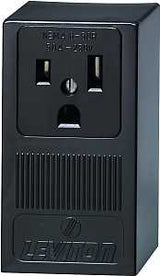 Leviton B01-05378-000 Electrical Receptacle, Surface Mounting, 2-Pole, 125/250 V, 50 A, NEMA: NEMA 6-50R, Black
