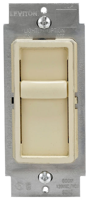 Leviton C21-06672-1LI Slide Dimmer, 120 VAC, 150 W, CFL, Halogen, Incandescent, LED Lamp, Ivory