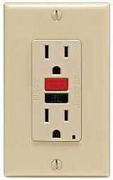 Leviton SmartlockPro C21-GFNT1-RNI GFCI Duplex Receptacle, 2 -Pole, 15 A, 125 V, Back, Side Wiring, NEMA: 5-15R