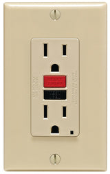 Leviton SmartlockPro C21-GFNT1-RNI GFCI Duplex Receptacle, 2 -Pole, 15 A, 125 V, Back, Side Wiring, NEMA: 5-15R