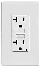 Leviton C32-GFNT2-0PW GFCI Duplex Receptacle, Polycarbonate, White, 2-Pole, 20 A, 125 V, 60 Hz