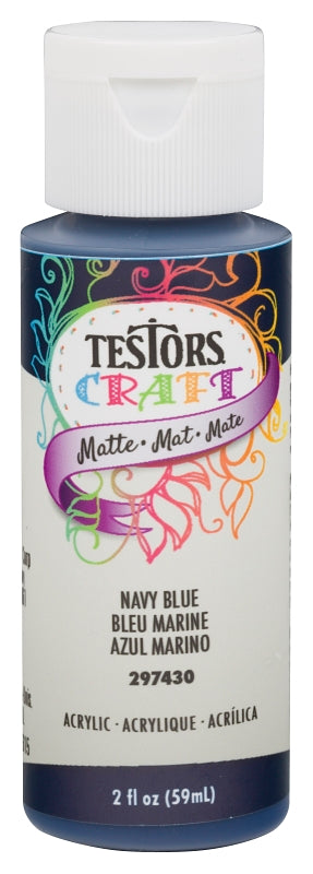 Testors 297430 Acrylic Craft Paint, Matte, Navy Blue, 2 oz Bottle