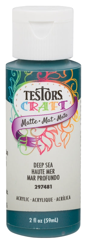 Testors 297481 Craft Paint, Matte, Deep Sea, 2 oz, Bottle