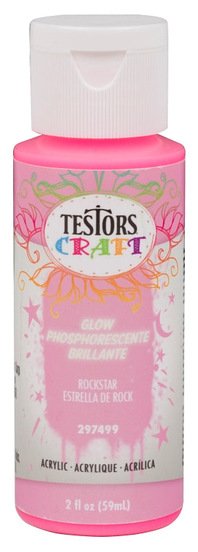 Testors 297499 Acrylic Craft Paint, Glow Rockstar, 2 oz, Bottle