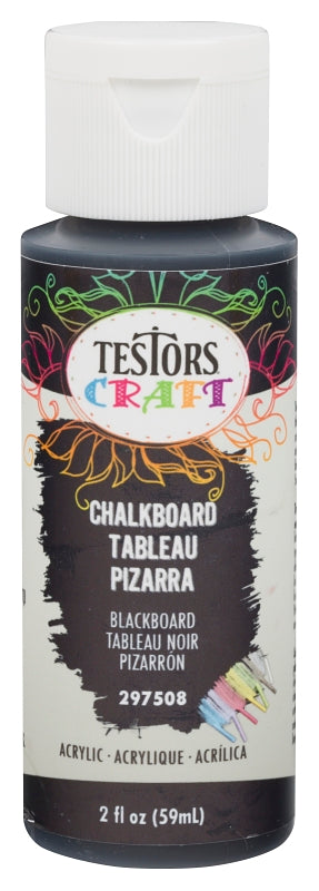 TESTORS 297508 Craft Paint, Fluorescent, Chalkboard Black, 2 oz, Bottle