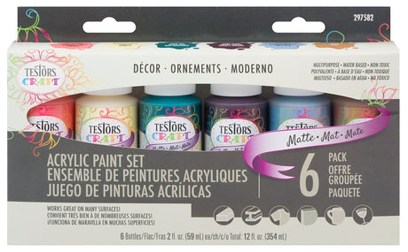 Testors 297582 Craft Paint Set, Assorted, 2 oz Bottle