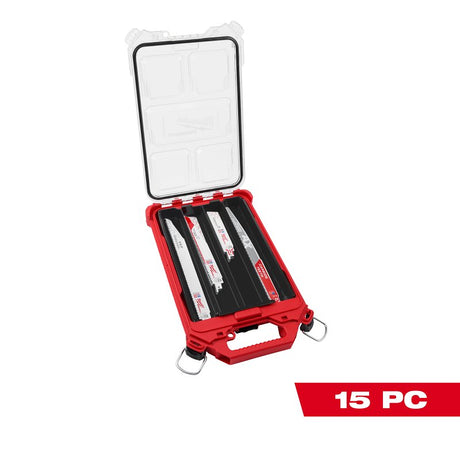 Milwaukee 49-22-5641 Reciprocating Saw Blade Kit, 15-Piece, Carbide Tipped/HSS
