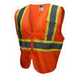 Radwear SV22-2ZOM-XL Economy Safety Vest with Two-Tone Trim, XL, Unisex, Fits to Chest Size: 28 in, Polyester, Zipper