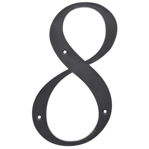 HILLMAN 6 in. Reflective Black Plastic Nail-On Number 8 1 pc, Pack of 3