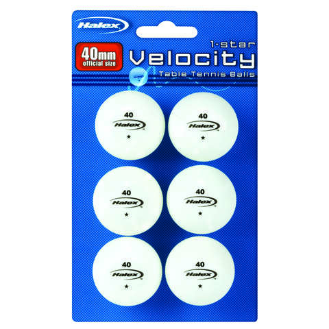 Halex Velocity Table Tennis Balls Plastic White
