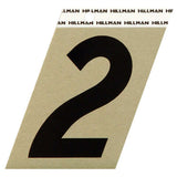 HILLMAN 3 in. Reflective Black Vinyl Self-Adhesive Number 2 1 pc, Pack of 3