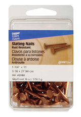 HILLMAN 1-1/4 in. Slate Copper Nail Flat Head, Pack of 5