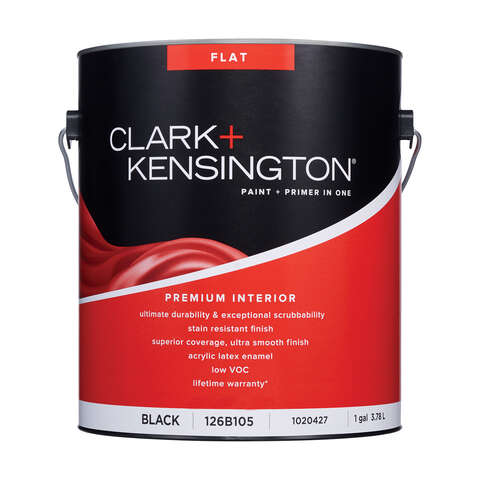 Clark+Kensington Flat Black Premium Paint Interior 1 gal, Pack of 2