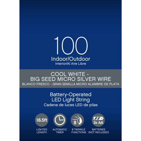 Celebrations LED Micro Dot/Fairy Cool White 100 ct String Christmas Lights 16.5 ft., Pack of 12