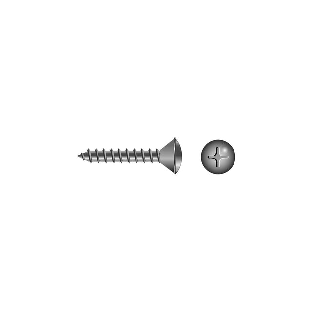 Phillips Tapping Screws - Oval Head, #4 x 3/8"