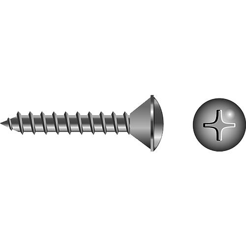 Phillips Tapping Screws - Oval Head, #8 x 1/2″