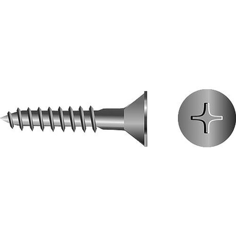 Phillips Wood Screw - Flat Head, #10 x 1-1/4"