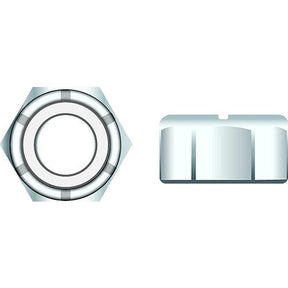 Seachoice 01777 Nylon Insert Chrome Plated SS Locknut, 1/4-20
