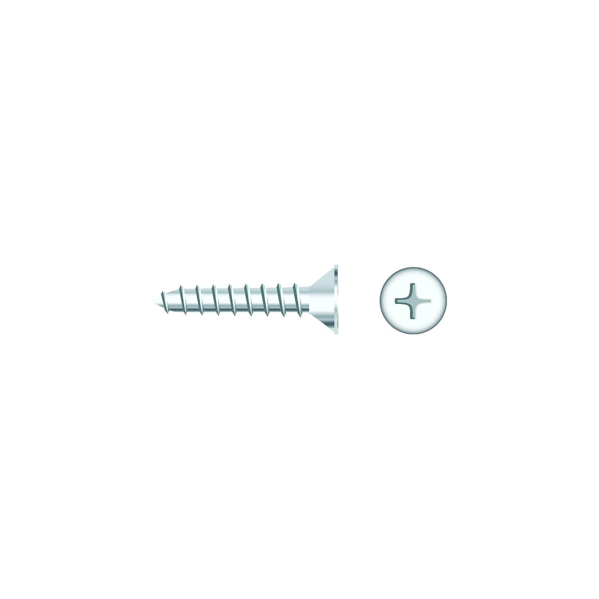 Seachoice 01784 Chrome Plated SS Phillips Tapping Screw - Flat Head, #6 x 1/2"