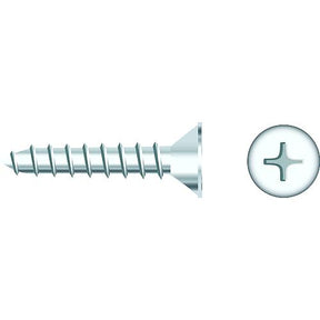Seachoice 01787 Chrome Plated SS Phillips Tapping Screw - Flat Head, #6 x 1-1/4"