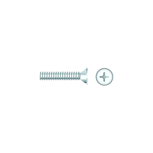Seachoice 01789 Chrome Plated SS Phillips Machine Screw - Flat Head, 1/4-20 x 1"