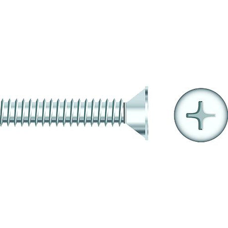 Seachoice 01791 Chrome Plated SS Phillips Machine Screw - Flat Head, 1/4-20 x 2″