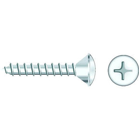 Seachoice 01768 Chrome Plated SS Phillips Tapping Screw - Oval Head, #8 x 3/4"