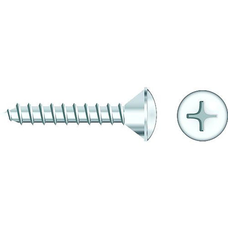 Seachoice 01794 Chrome Plated SS Phillips Tapping Screw - Oval Head, #10 x 1-1/4"