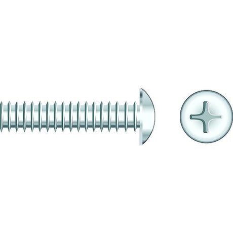 Seachoice 01817 Chrome Plated SS Phillips Machine Screws - Truss Head, 1/4-20 x 1"