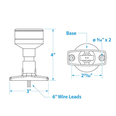 Seachoice 02851 LED All-Round Light, 4 Inches Tall