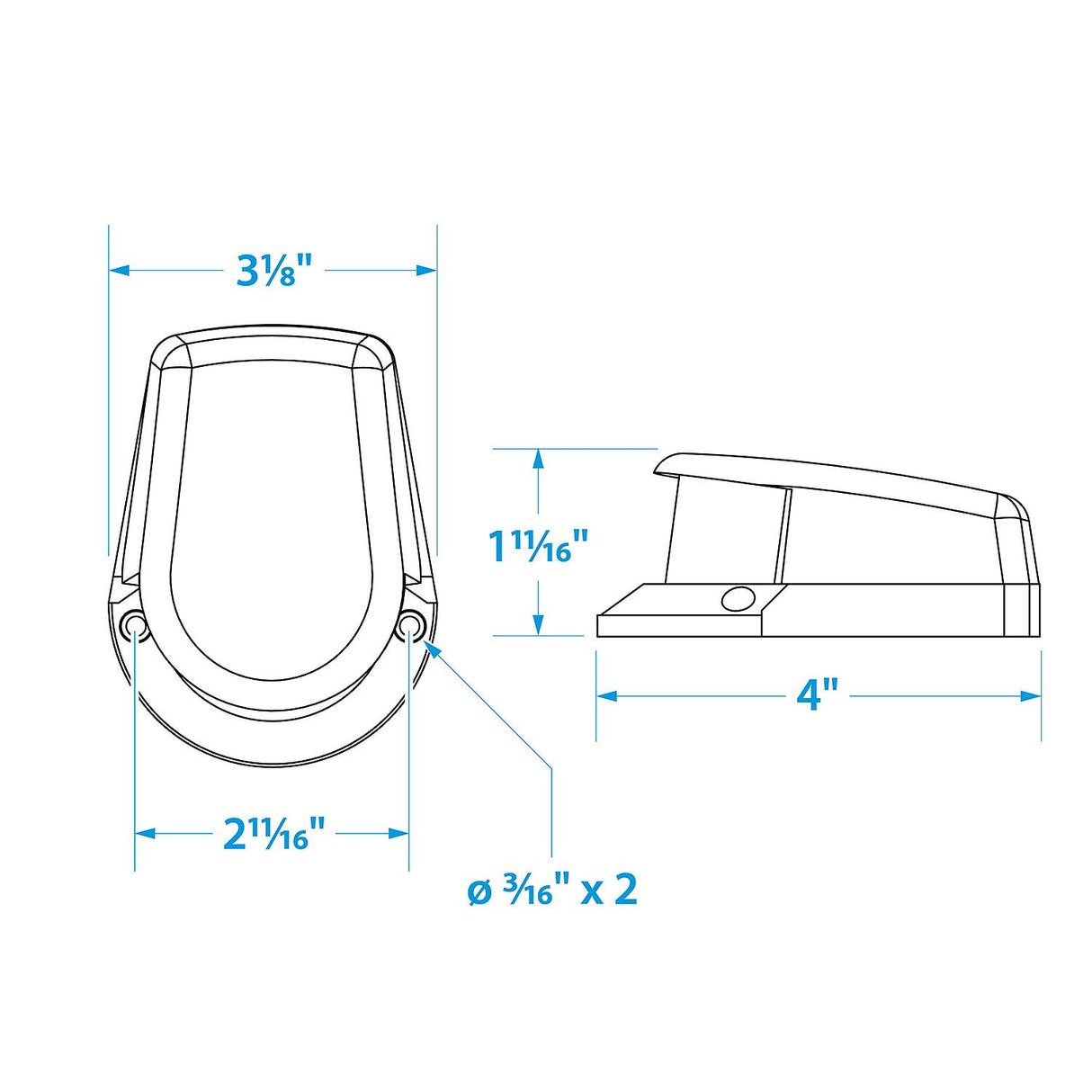 Seachoice Chrome Plated Zamak Bi-Color Bow Light