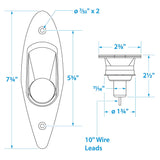 Seachoice Flush Mount Stainless Steel Sidelights (Sold as Pair)