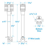 Seachoice 05961b Fold-Down Masthead and All-Round White Light
