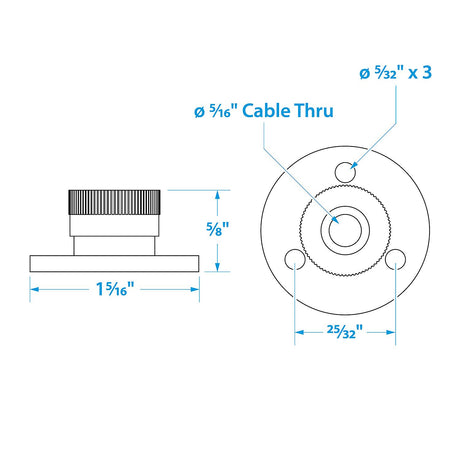Seachoice 10021 Chrome Plated Brass Cable Outlet - 5/16"
