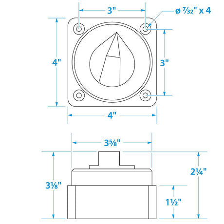 Seachoice Multi Position Compact Battery Selector Switch