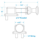 Seachoice 2 Position Push Pull Switch With Plasticized Body Off/On