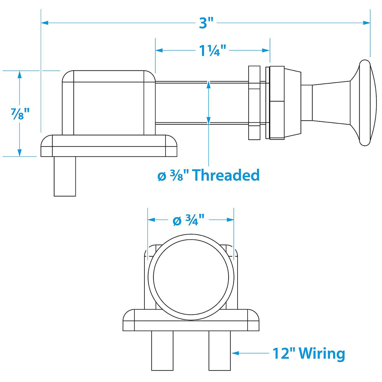 Seachoice 2 Position Push Pull Switch With Plasticized Body Off/On