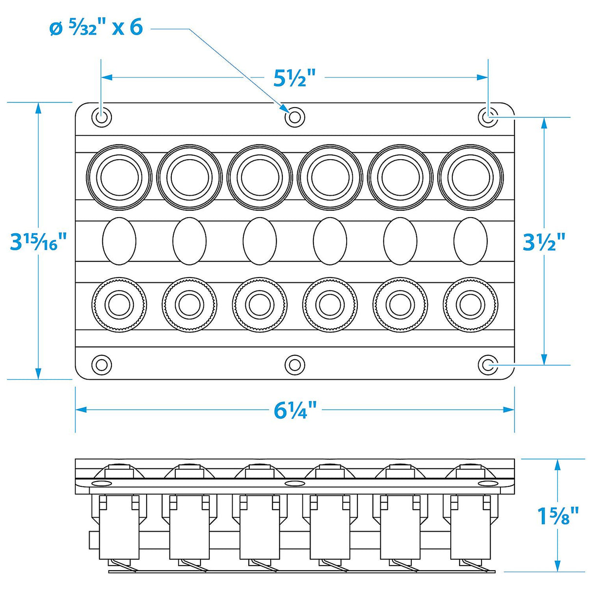 Seachoice 12V LED Switch Panel