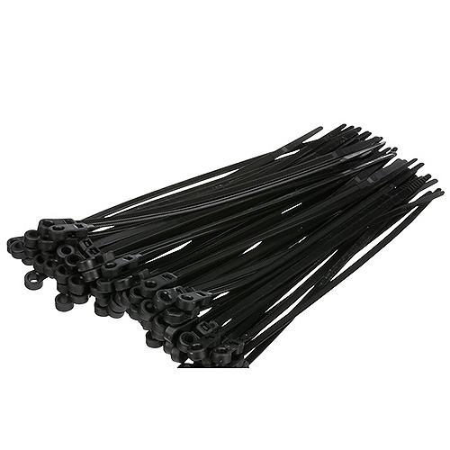 Seachoice Cable Ties With Mounting Hole, UV Black