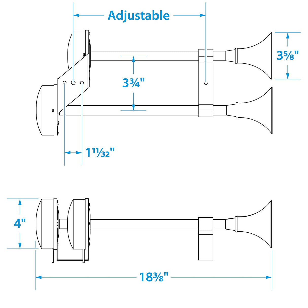 Seachoie 14561 12V Trumpet Horn