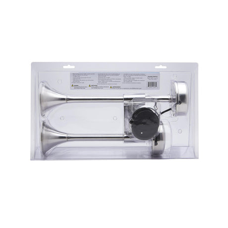 Seachoice 14623 Compact Dual Trumpet Electric Horn 12V Stainless Steel