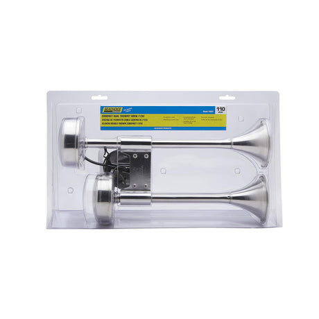 Seachoice 14623 Compact Dual Trumpet Electric Horn 12V Stainless Steel