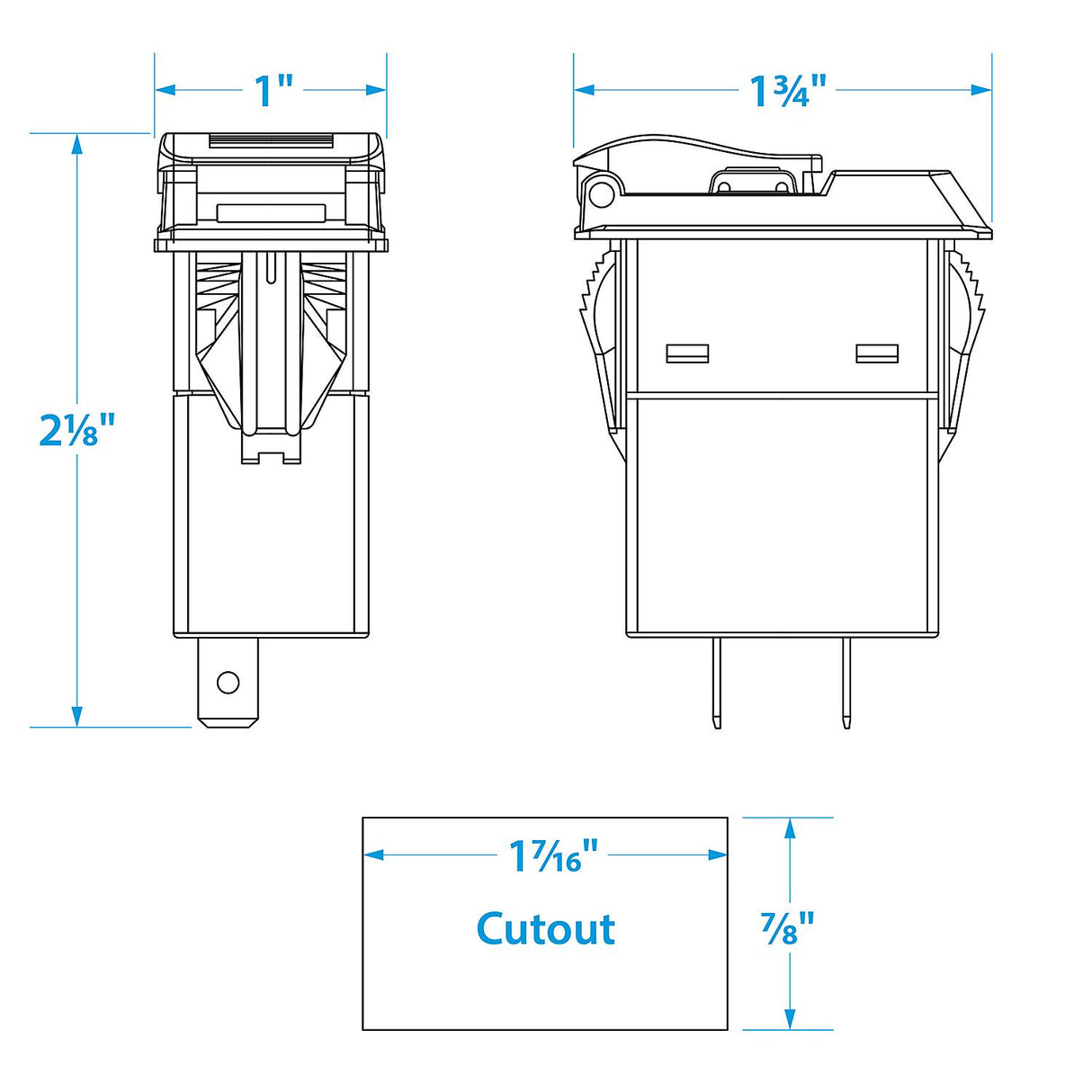 Seachoice 15079 Dual Socket USB with Voltmeter
