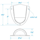 Seachoice 16231 Stainless-Steel Clam Shelll Ventilator - 3-3/4" x 3-3/4" x 1-7/8"