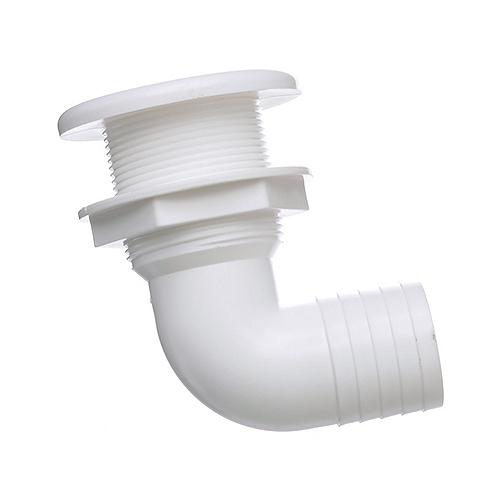Seachoice 90 Degree Plastic Thru-Hull, One Nut Application, White