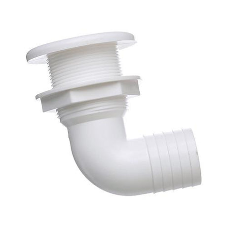 Seachoice 90 Degree Plastic Thru-Hull, One Nut Application, White
