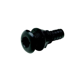 3/4" Black Plastic Thru-Hull w/Broad Flange